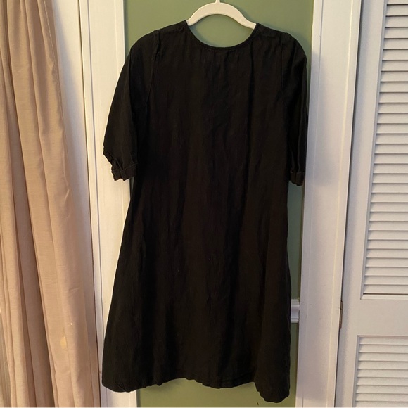 Pyne & Smith No. 29 Black A-Line Swingy Linen Dress - Picture 4 of 6